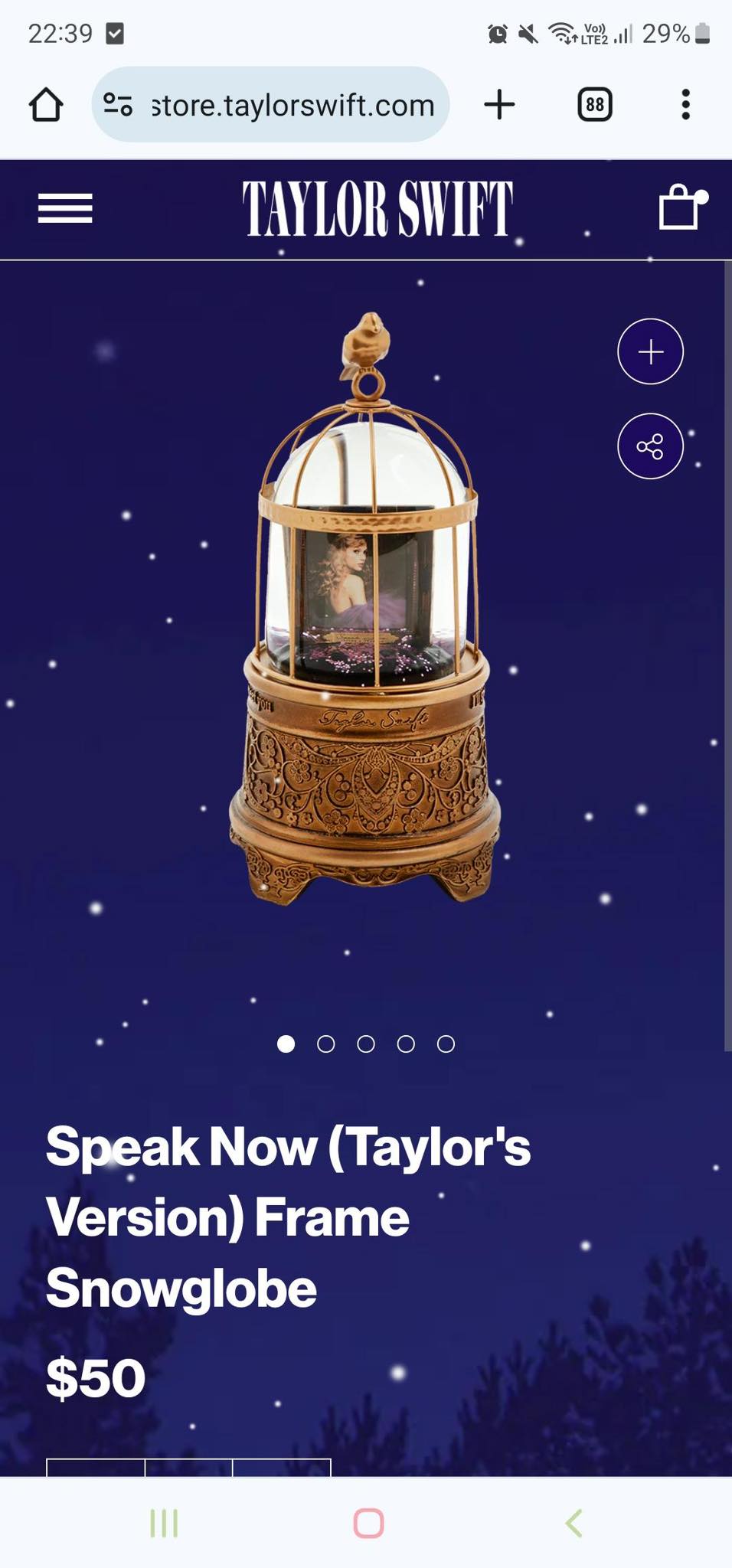 What is the value of Taylor Swift's Speak Now snowglobe?
