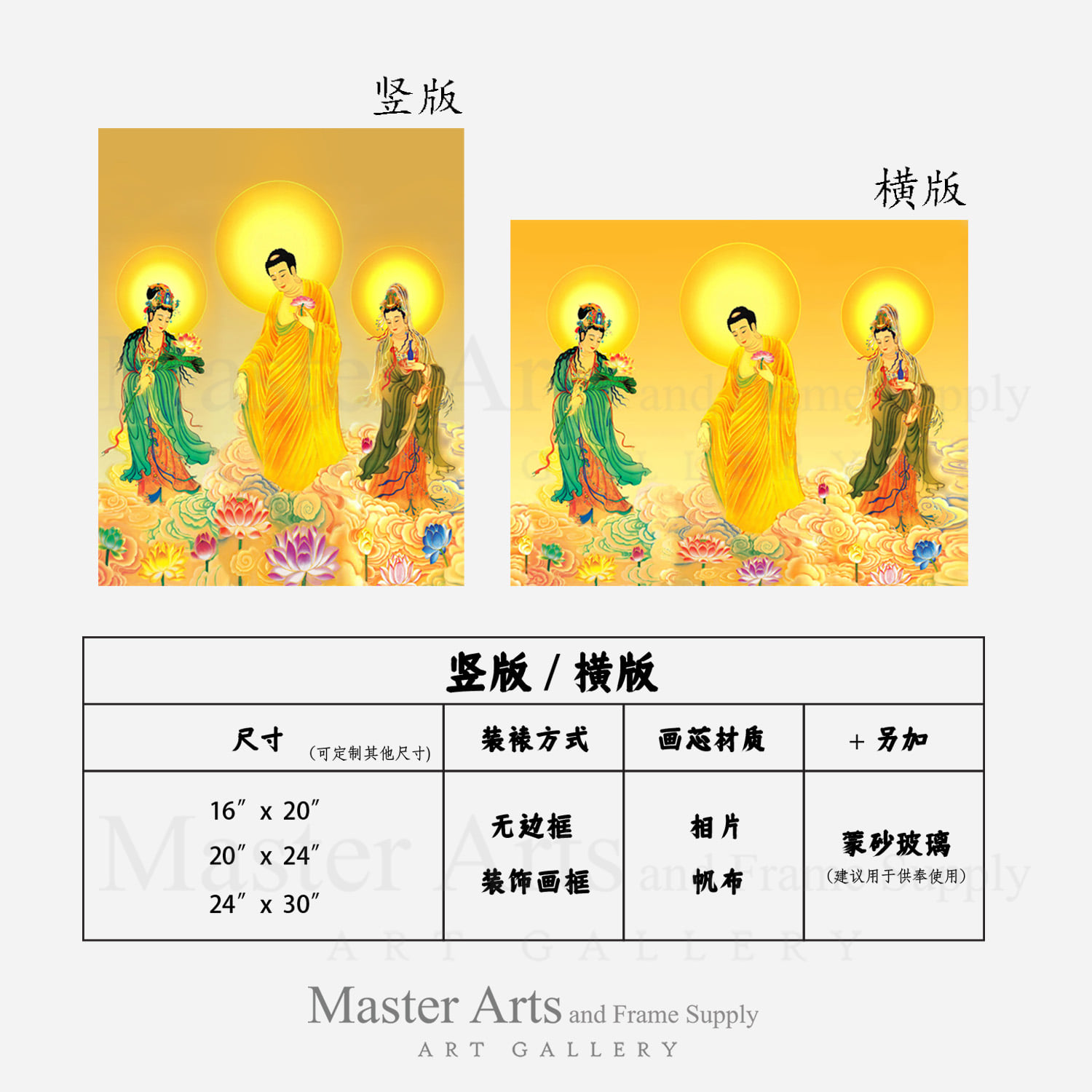 Master - 《 西方三圣佛像挂画》 西方三圣乃是净土宗专修对象