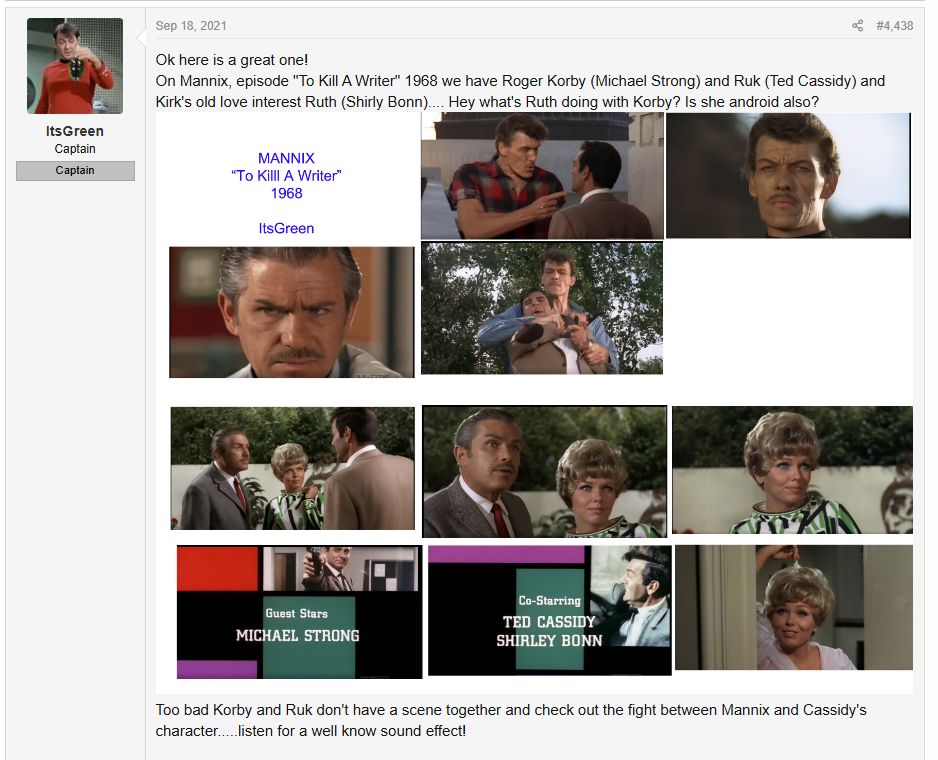 Star Trek the Original Series & Movies | A Mannix triple appearance ...