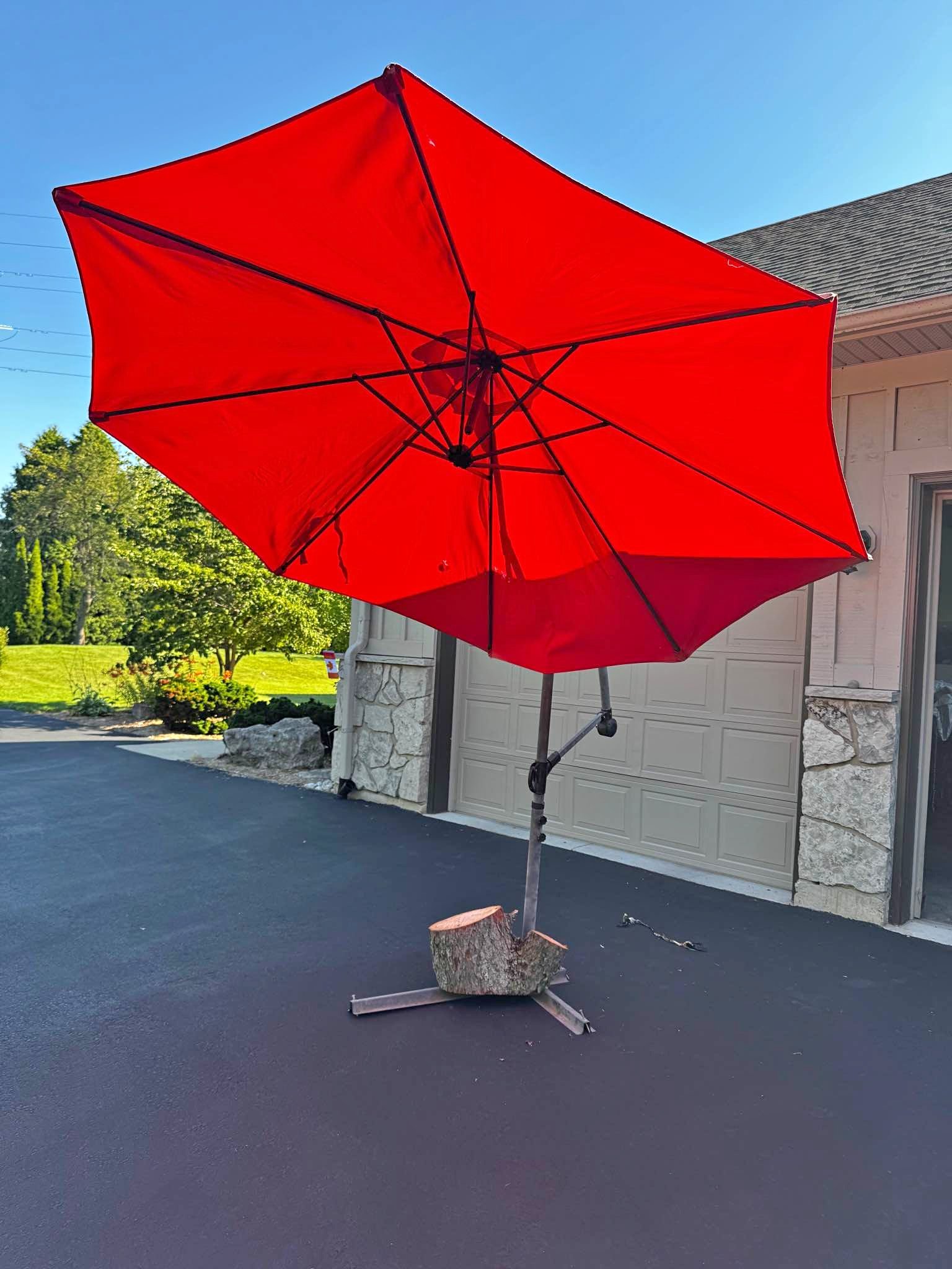 fiberglass wind resistant patio umbrellas PatioKingdom 9FT Outdoor Umbrella Navy Blue, Ribs Umbrella buy-more-save-more Default Title:Faye Backpack Studded Leather and Suede Mini JEAREY 11-ft Aluminum Green x H) umbrella provides