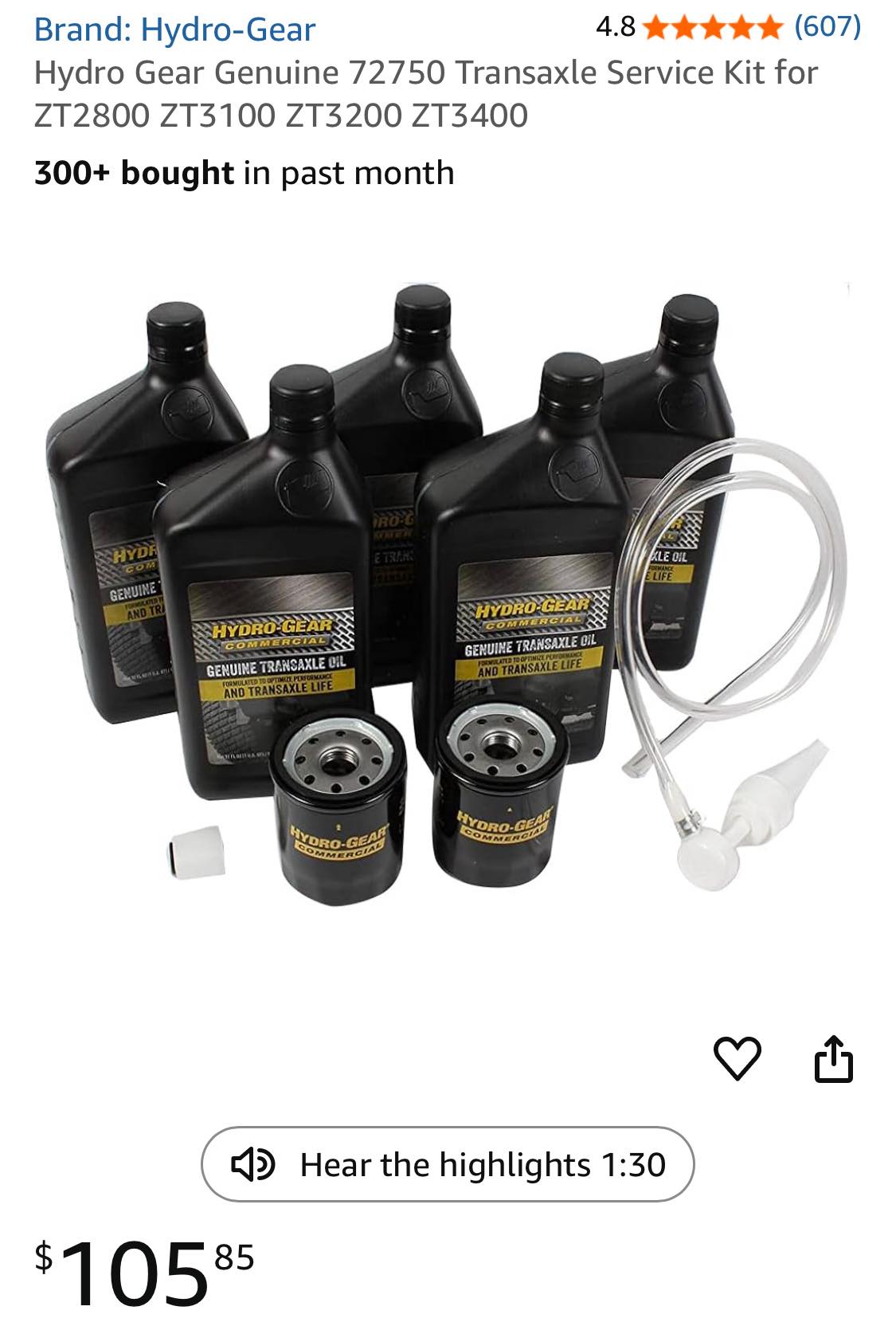 What are tips for changing hydro oil in a 2020 Turf Tracer?