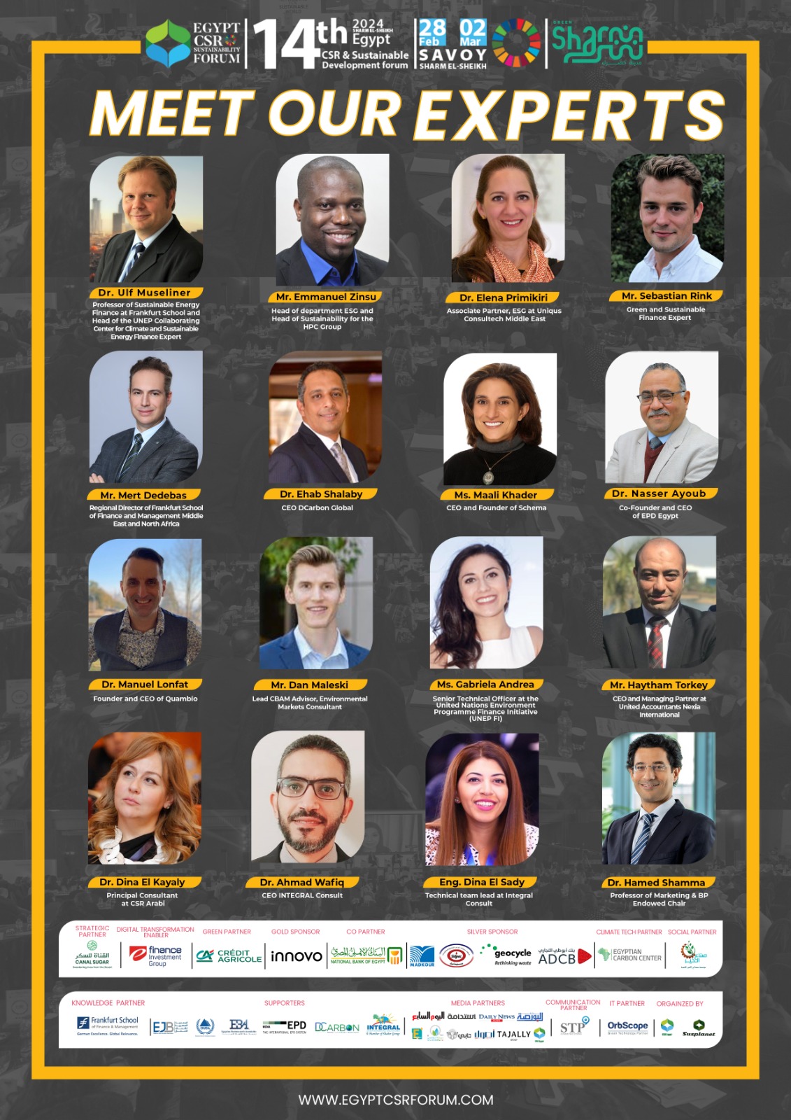 Egypt CSR Forum - 🌟Meet Our Experts! Get ready to engage...