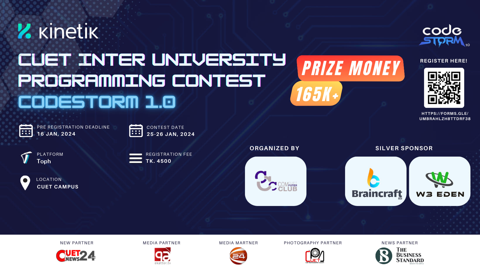 CUET Inter University Programming Contest CodeStorm 1.0