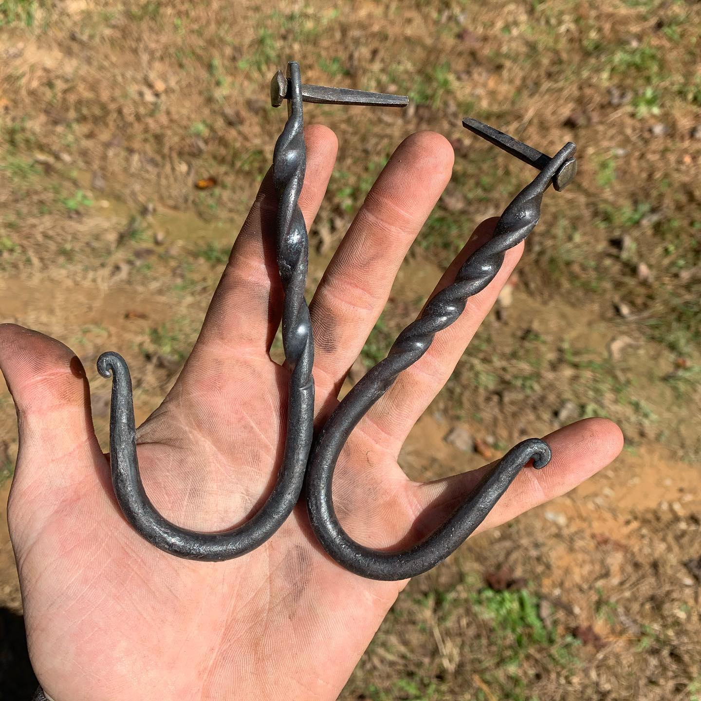 blacksmith fish hooks Leaf Hook by James the Bearded GA  Lostwestern Handmade forged hooks by Avery