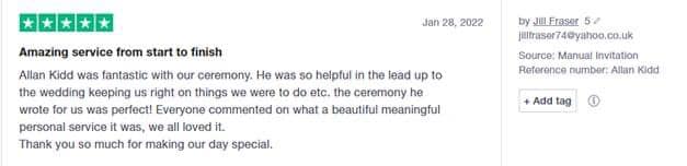Allan Kidd - The Kilted Celebrant - Humanist - 5 🌟 review from the ...