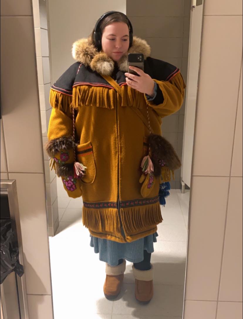 Handmade parka in old Deh'cho Dene style with modern touches