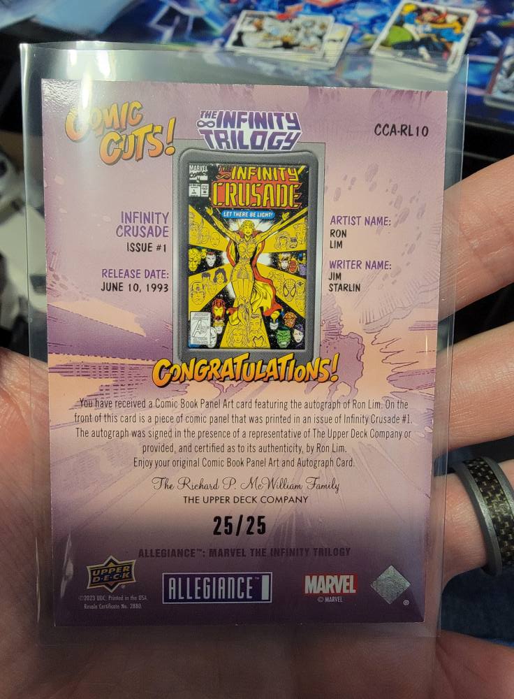 What is the comic book panel art card featuring Ron Lim
