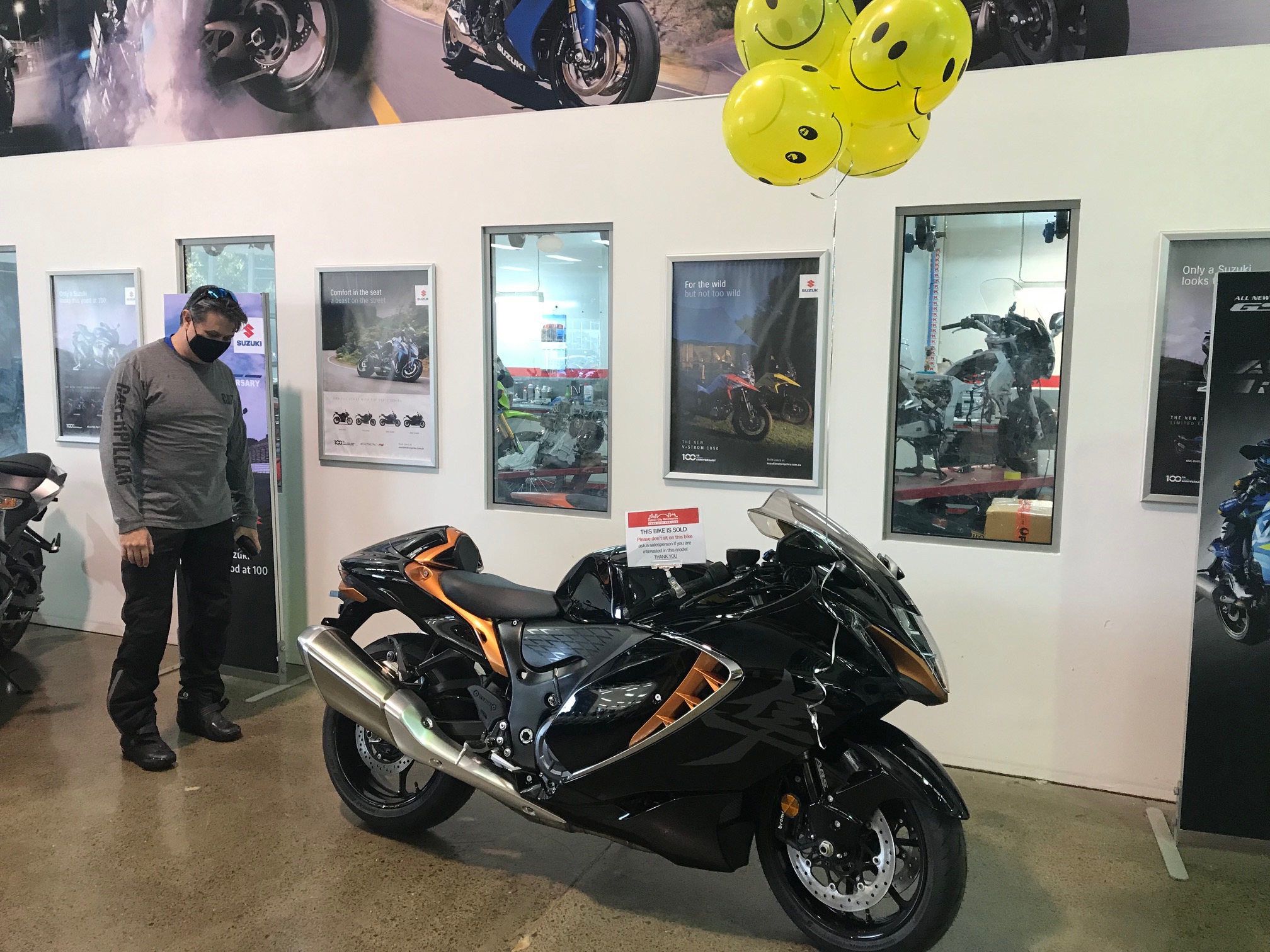 Andy picking up his Suzuki Hayabusa and Kawasaki Ninja ZX636 from