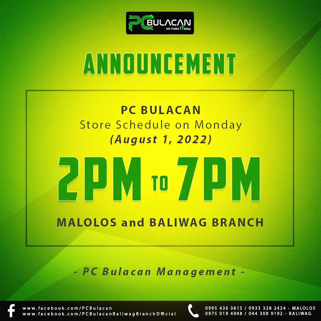 PC Bulacan Baliwag Computer Store - Please be guided ... . Thank you ...