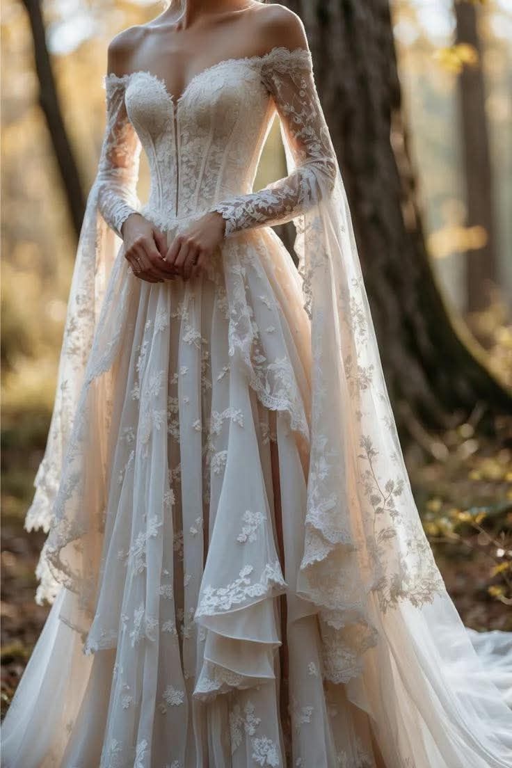 celtic wedding dresses A beautiful gown beautiful lace detail **Rowan in folklore and color_blush Color:Yellow Silver 20 Plus Size Formal Green
