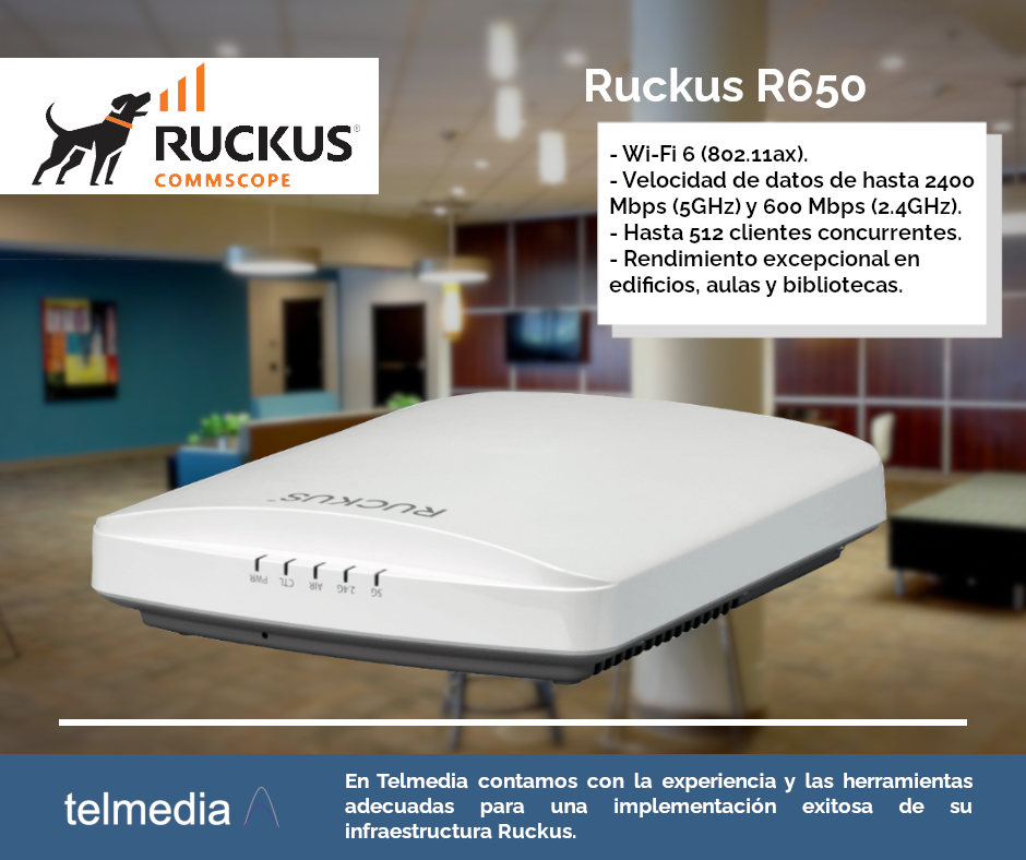 Telmedia - El AP Ruckus R650 se especializa en sistemas...