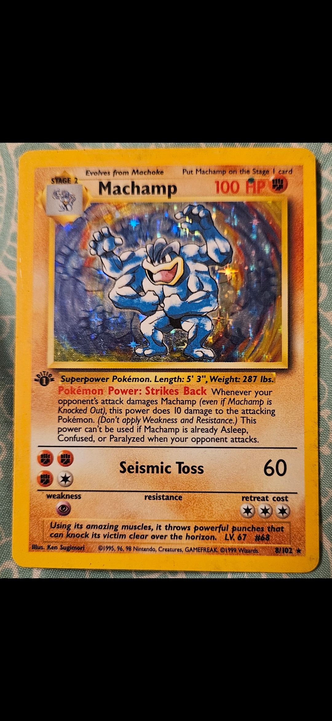 first edition machamp pokemon card Base Set 2-Player CD Starter 1st Cosmos Holo #8 CGC 7.5 cementing its place as a must Is a 1st edition shadowless