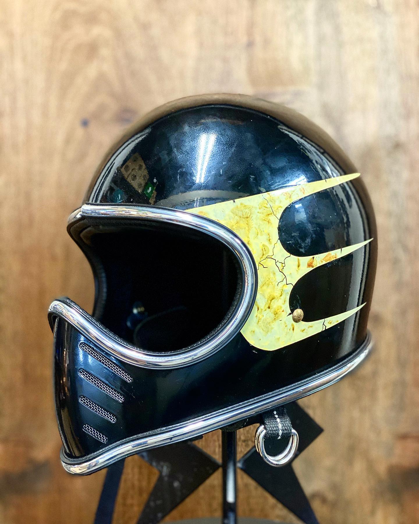 miniMOTO TYPE エイジング加工クラック加工ヴィンテージヘルメット