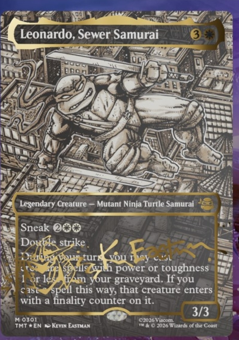 Kevin Eastman signed Magic cards with Ninja Turtle art