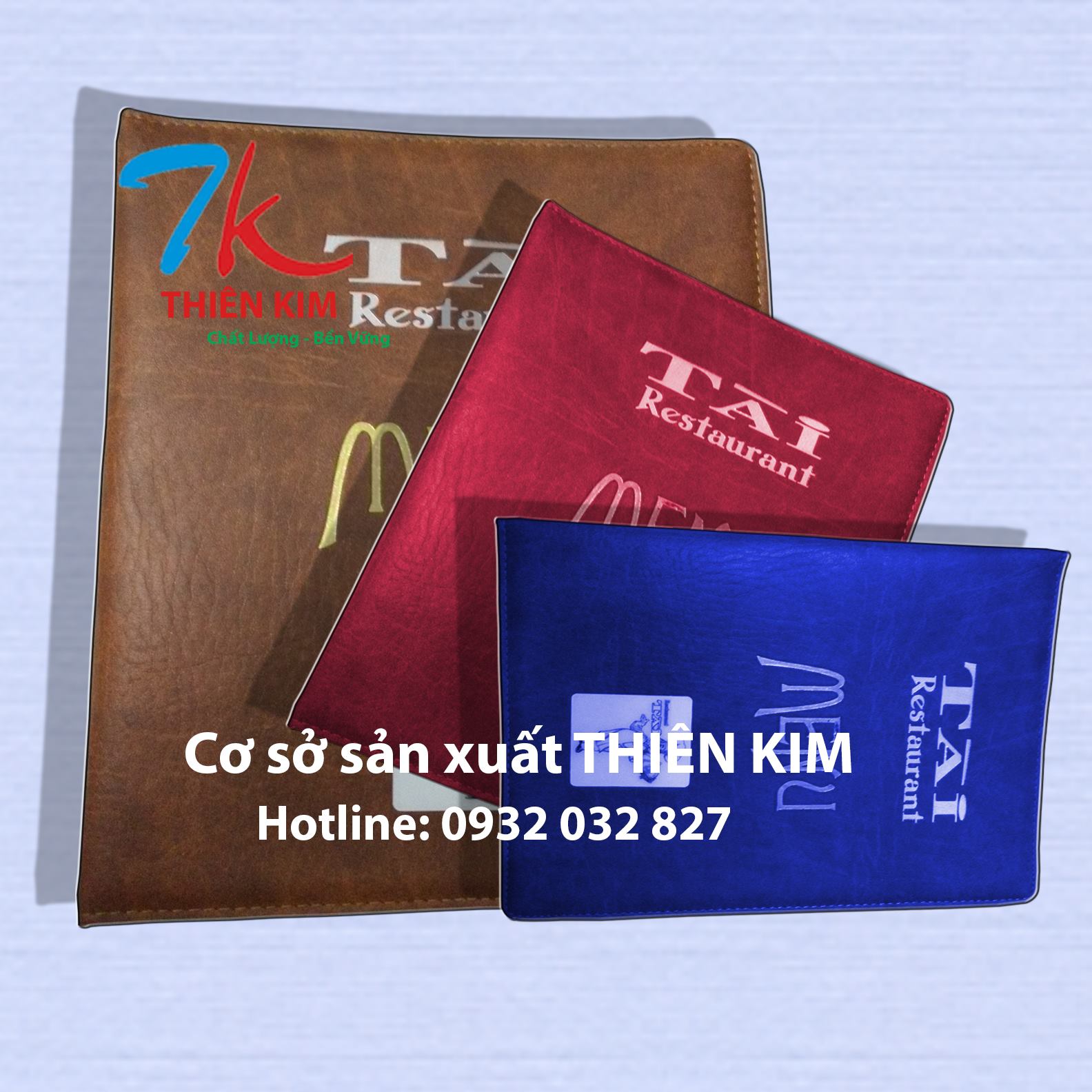 Nhận đặt bìa da menu, bìa sổ menu, in quyển menu nhà hàng, Lh 0909 299 ...