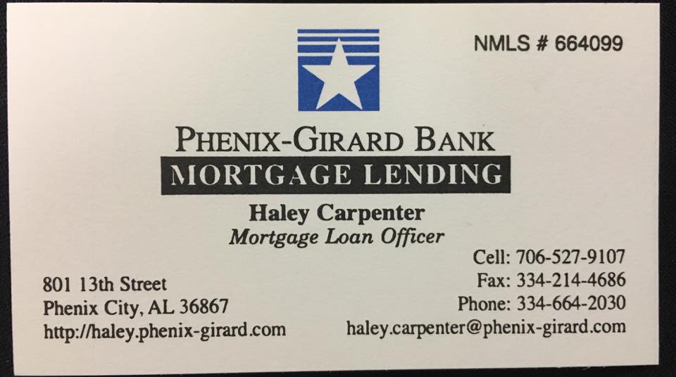 Haley Carpenter, Mortgage Loan Originator- Phenix-Girard Bank | Phenix ...
