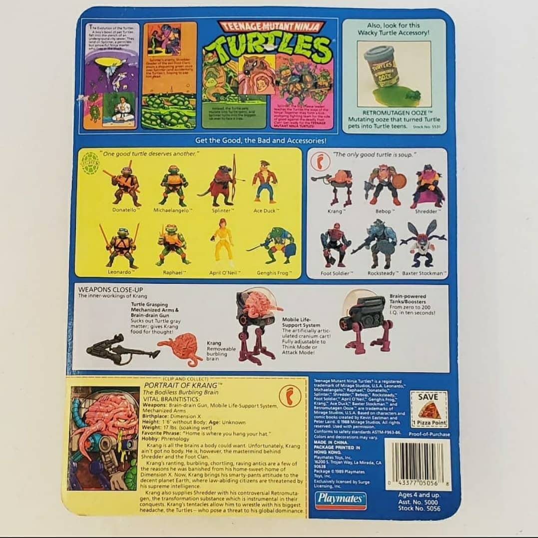 Vintage TMNT Krang 14 Back Unpunched MOC Action Figure. Released