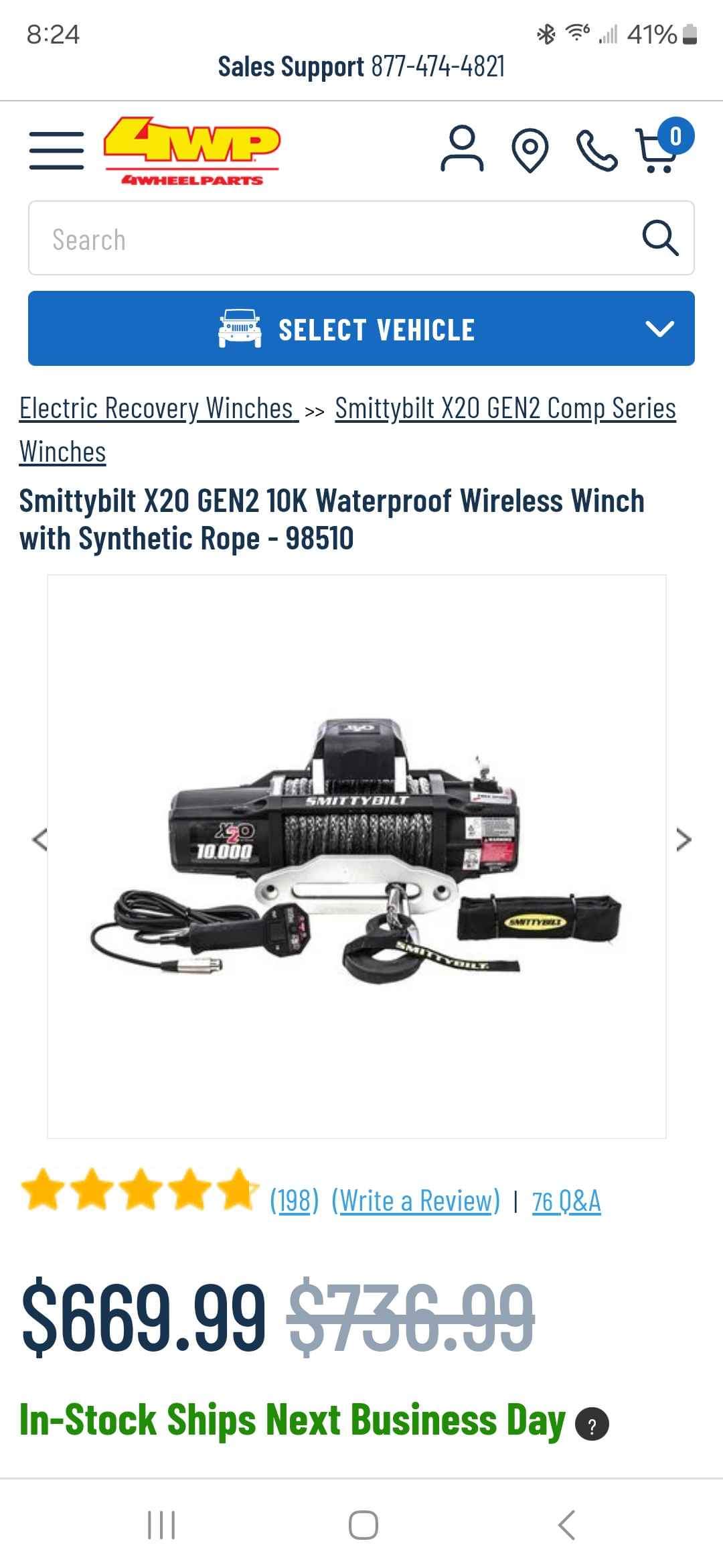 Smittybilt - X2O COMP 10K GEN2 Winch - Electric, Aluminum Fairlead, Wireless Remote