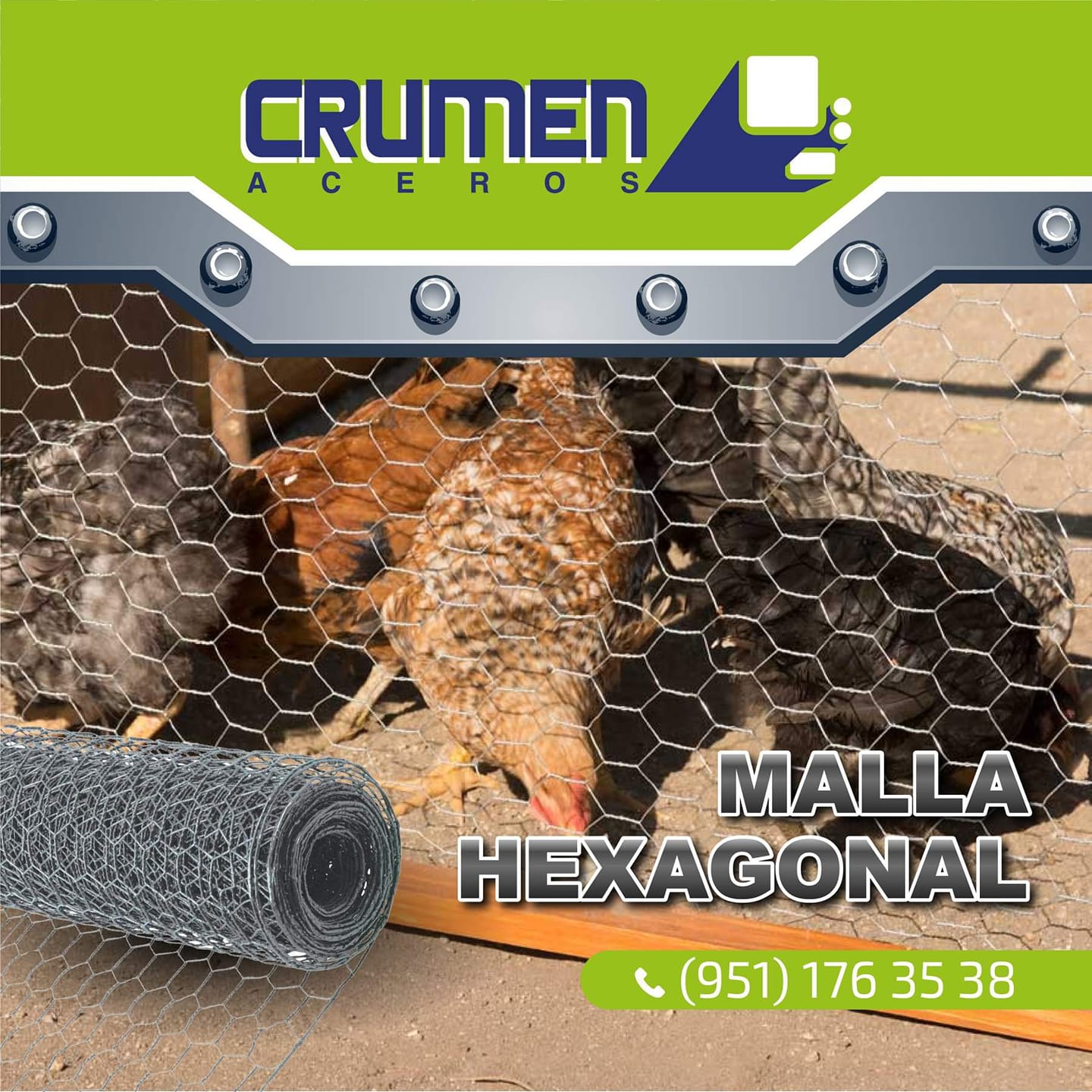 Aceros Crumen - #MallaHexagonal 🐥 ideal para jardines,...