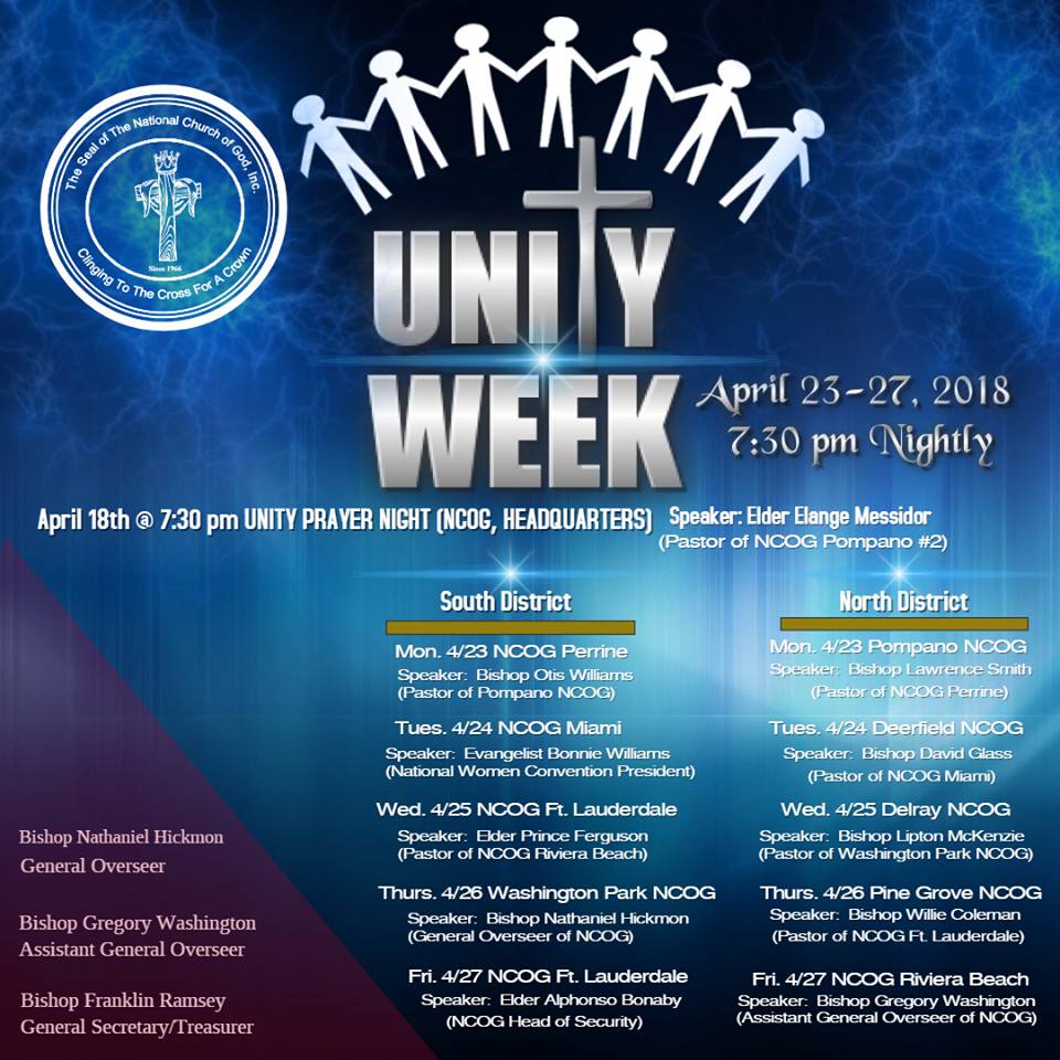 National Church of God, Inc. - Night # 4 of Unity Week 4/26/18 @ 7:30 ...