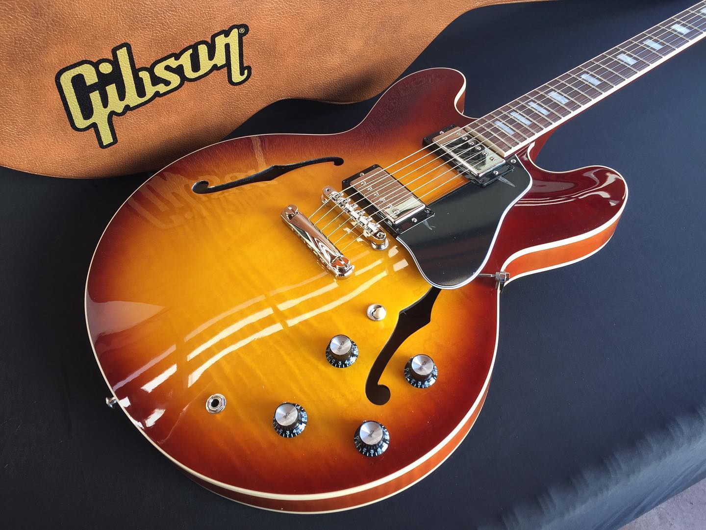 JamStar Guitar - Gibson ES-335 Iced Tea AAA Figured Top...