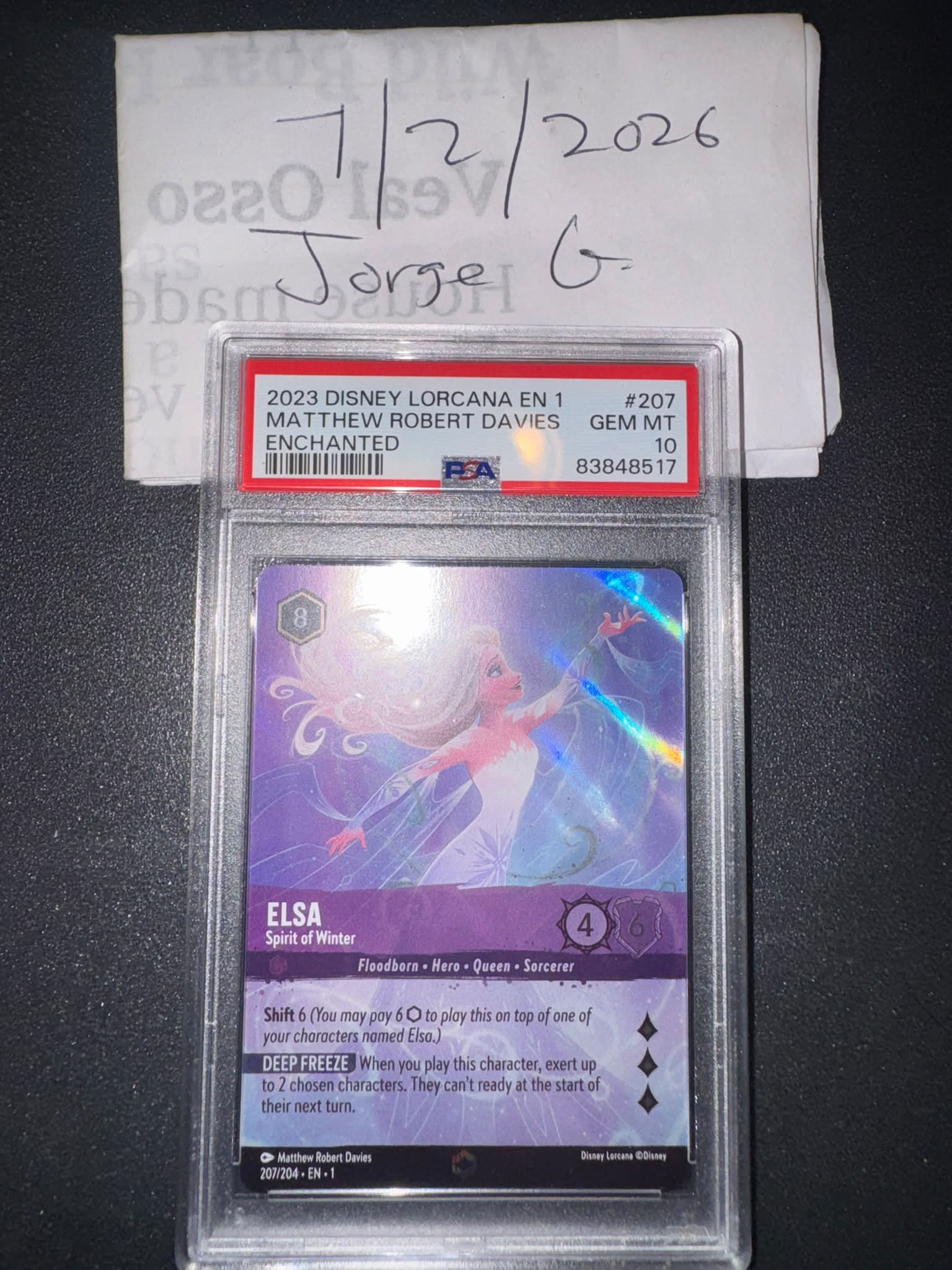 Does Elsa label error affect Disney Lorcana TCG slab value?