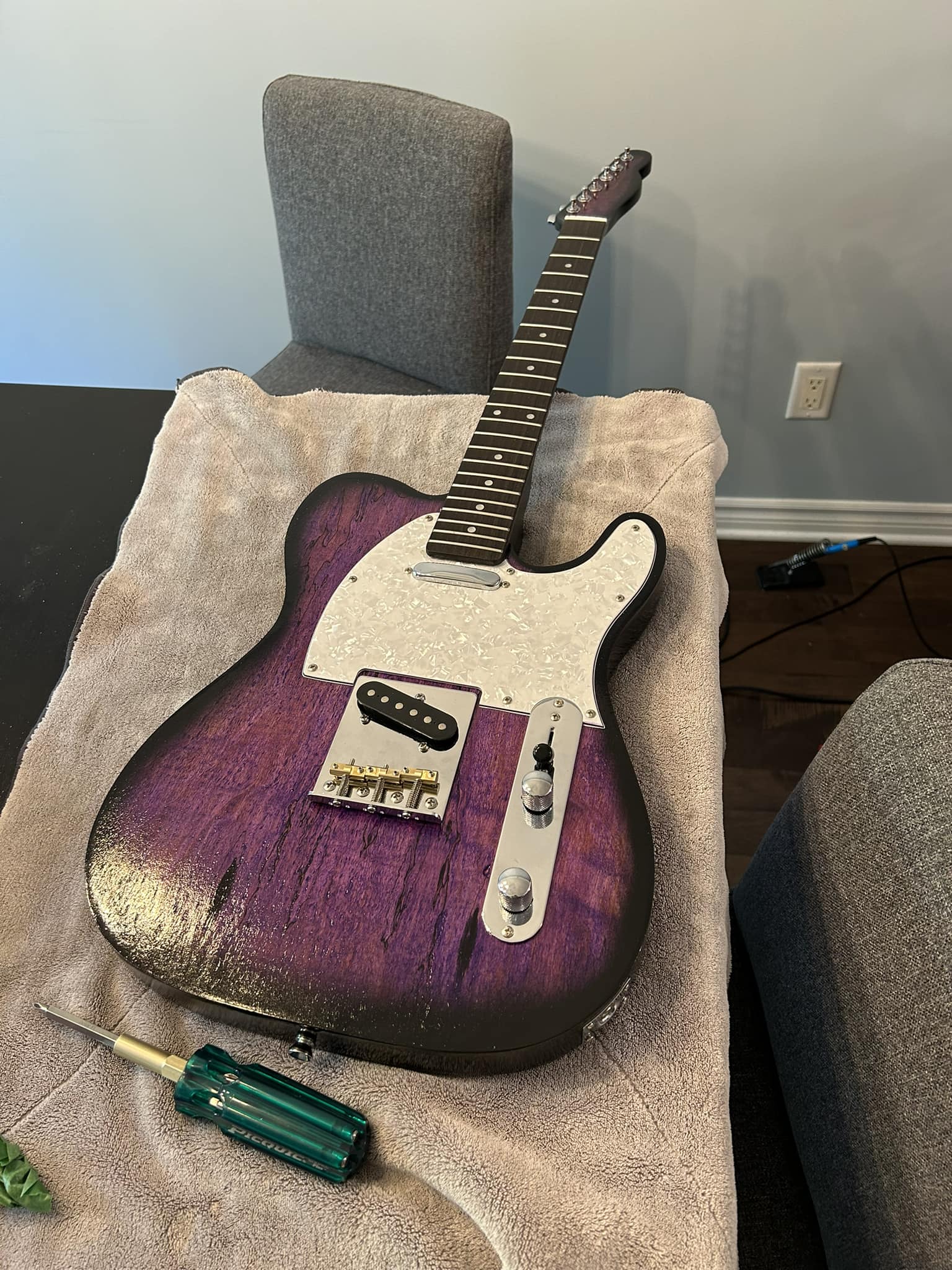 Blast Cult's handmade Spellcaster electric guitar with TV Jones
