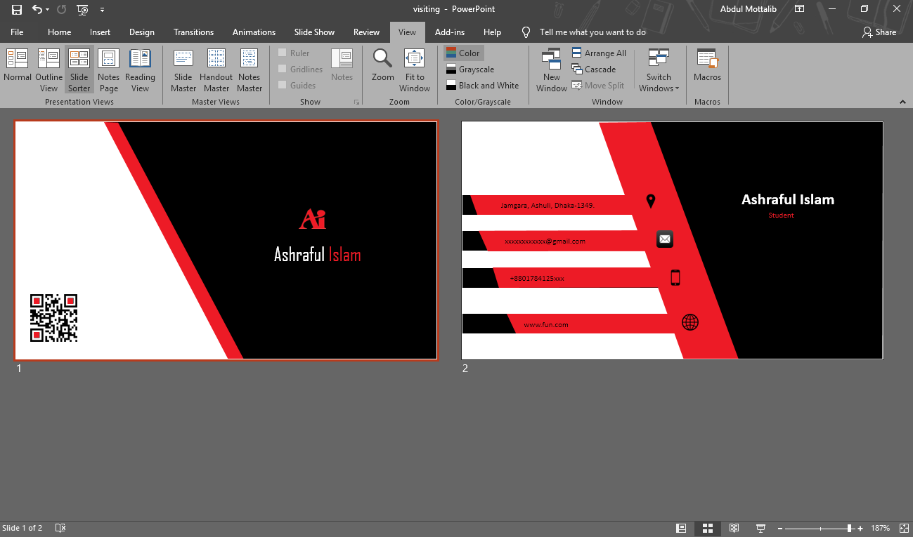 Visiting Card Design With Powerpoint.... - Technical Mottalib | Facebook