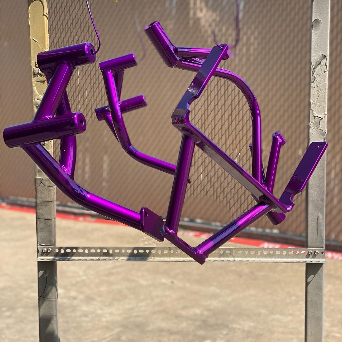 Motorcycle crash cage refinished... - Unit F14 Powder Coating