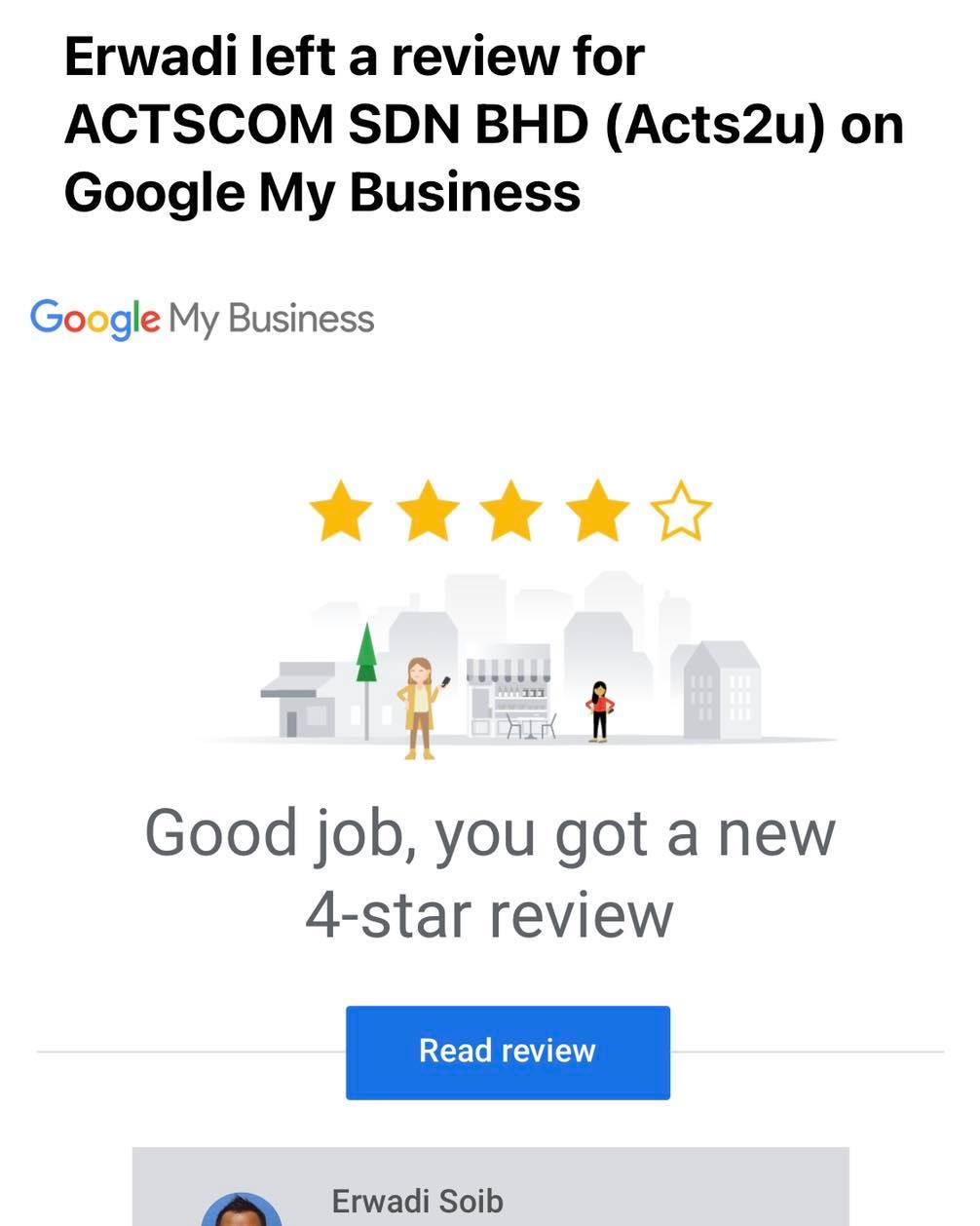 Actscom Sdn Bhd Thank You To Some Of Our Customer On Going Review Appreciation Message We Will Still Keep On Learning And Improving Ourselves From Time To Time Facebook
