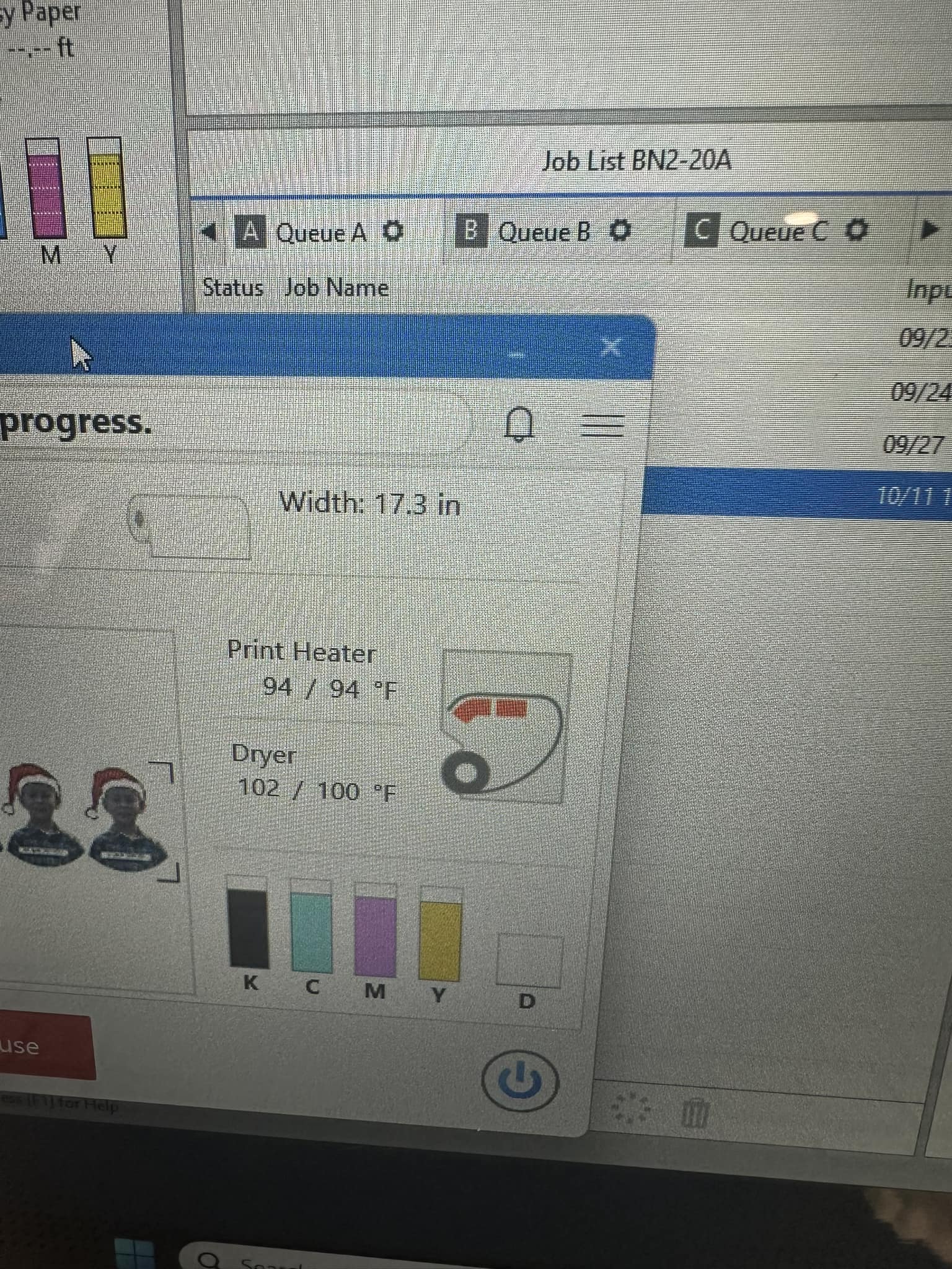 How to change media width to 20 inches on Roland BN20 printer?