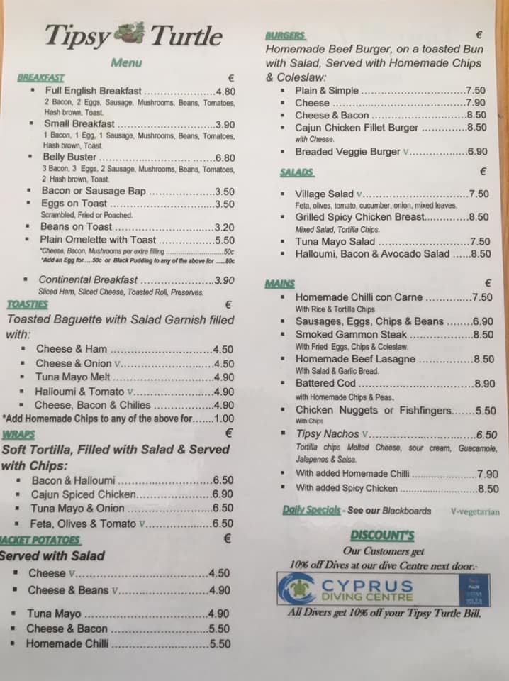 Tipsy o'Turtle - Our new Menu is now available, along with... | Facebook