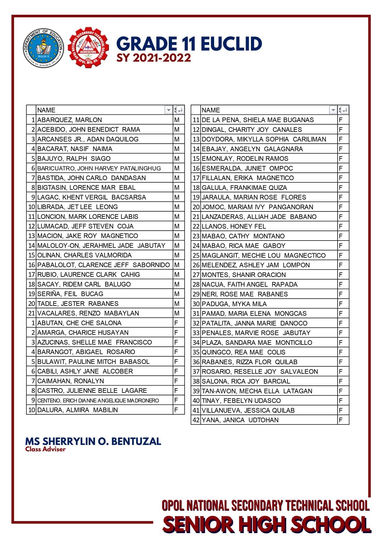 ONSTS SHS - Central Student Council