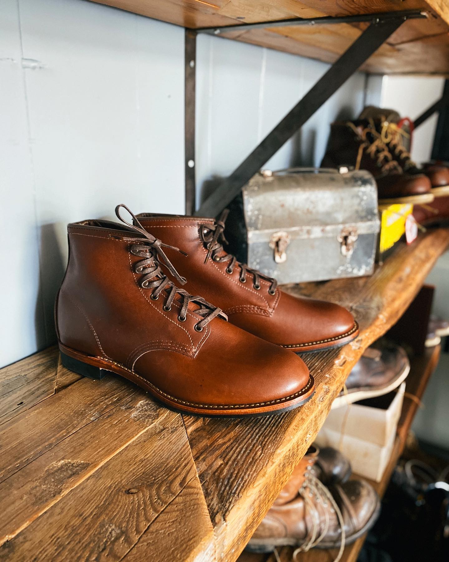 Red Wing Heritage Beckman Moc Toe 9010 in Black Cherry leather