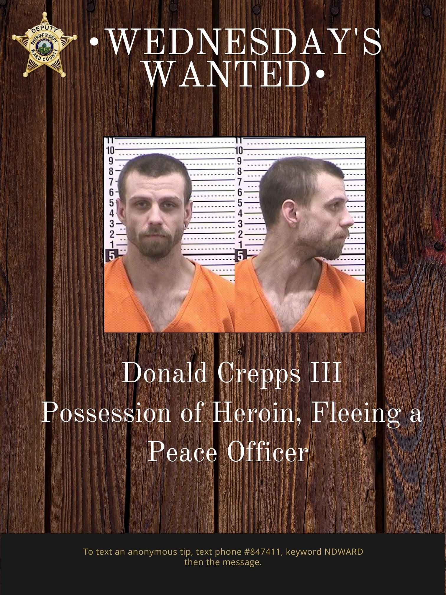 🚨Wednesday's Wanted🚨... - Ward County Sheriffs Department