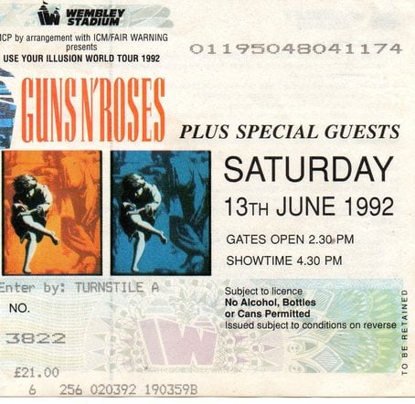 Guns N' Roses on June 13th, 1992
