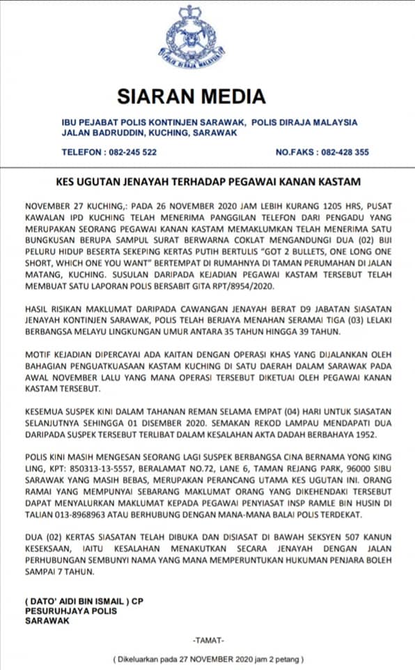 4 Retards Threatening Pegawai Kastam