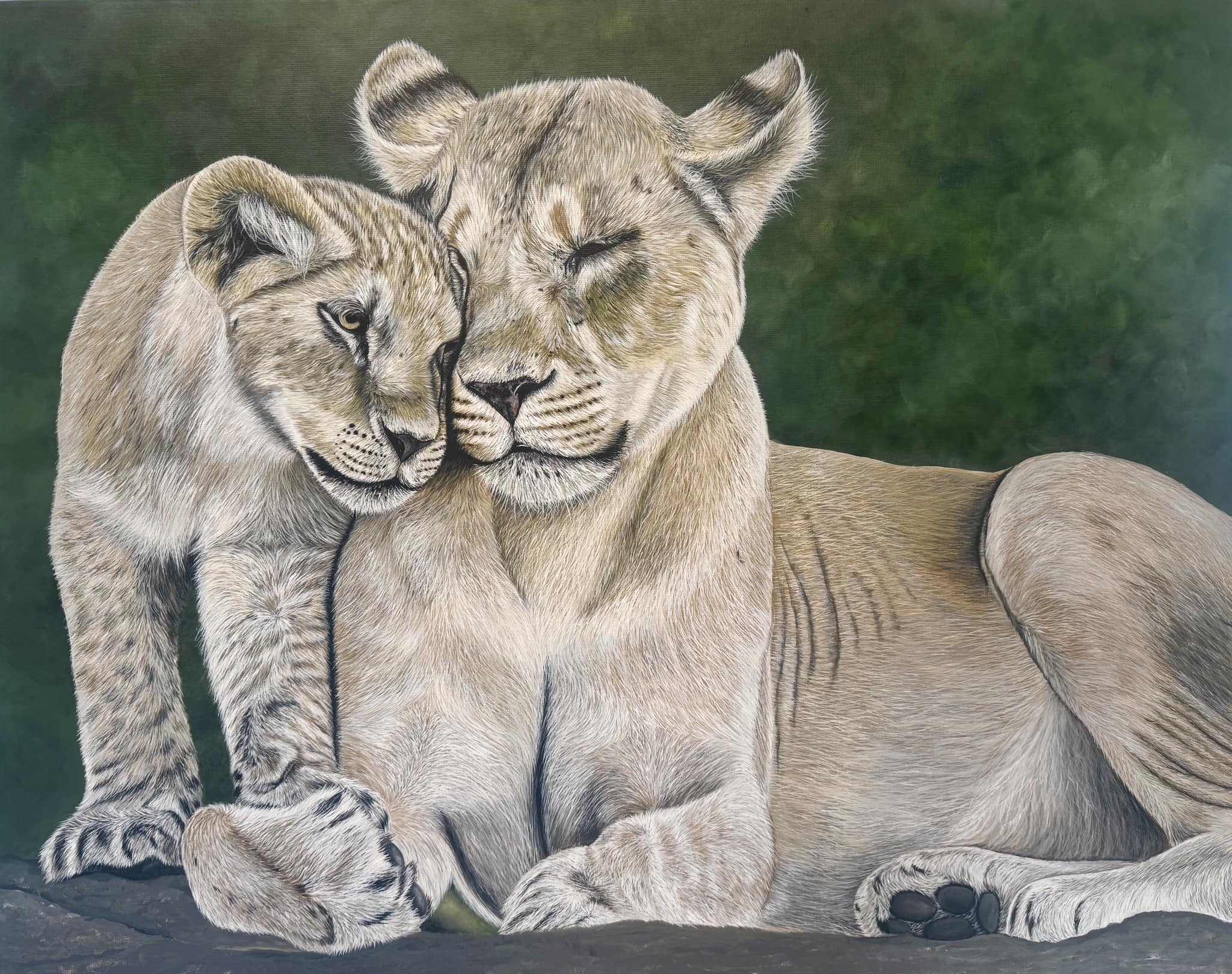 Lion Art . Top image parallel, bottom image cross eye .