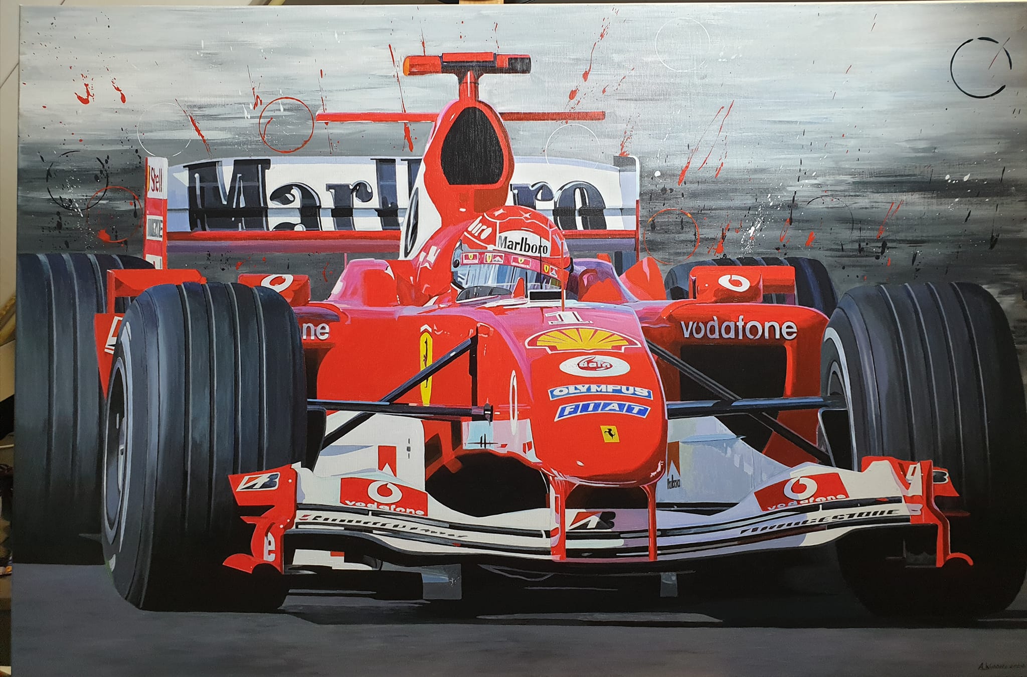My Painting....Schumy on Ferrari F-1