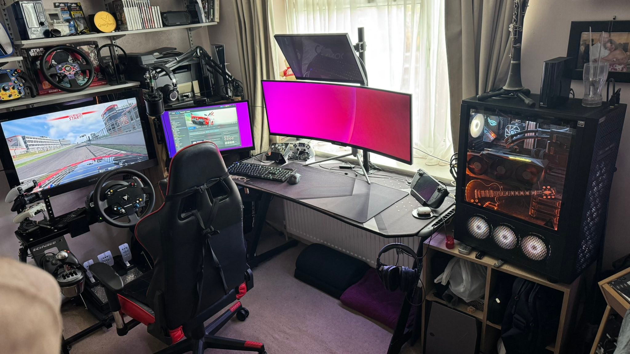 Thrustmaster T500RS sim trucking setup with TH8A shifter