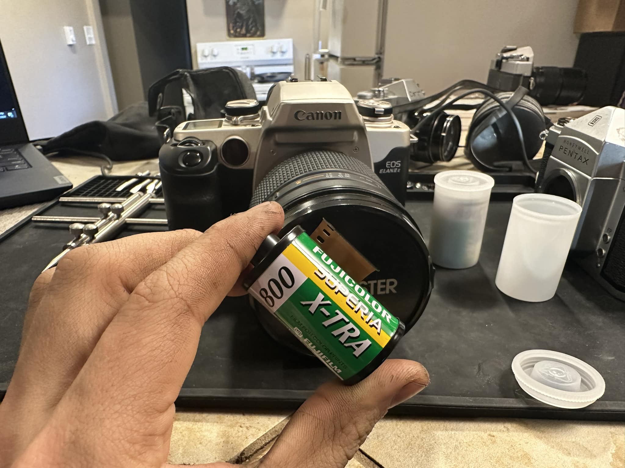Canon model 7 with Jupiter-8 and Jupiter-12 lenses and expired