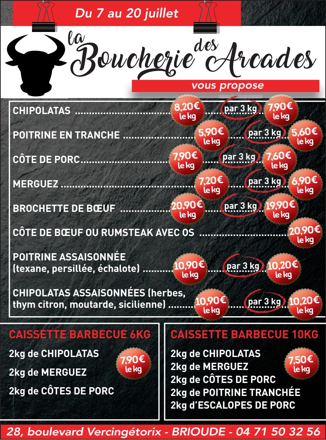 Boucherie Arcades Brioude Menu | Les Arcade Menu Midi 18 – AFCBA