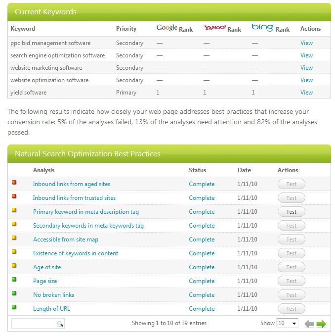 Yield Software Web Marketing Suite
