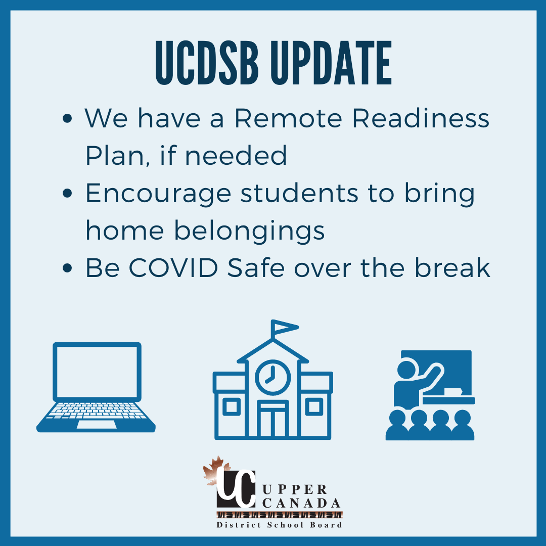The Stewart School - UCDSB - There is no direction to close schools or ...