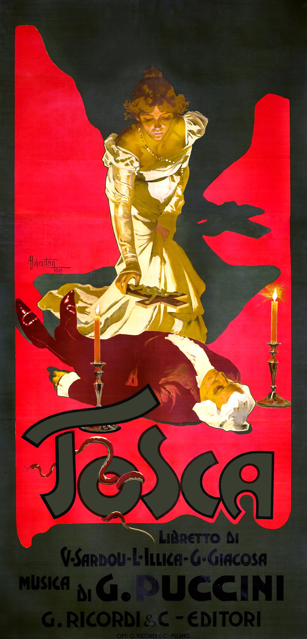 Arte: Adolfo Hohenstein, Tosca Anno: 1899