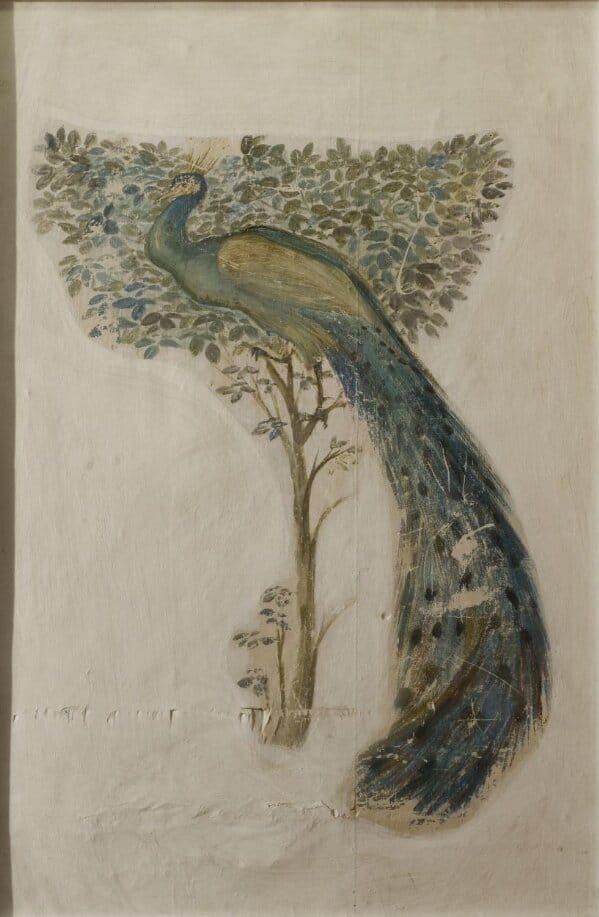 J. Hardy, 'Lady with peacock', etching and aquatint with hand