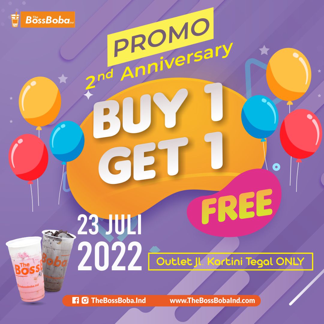 thebossboba.ind - SPECIAL PROMO 2nd ANNIVERSARY BUY 1 GET...