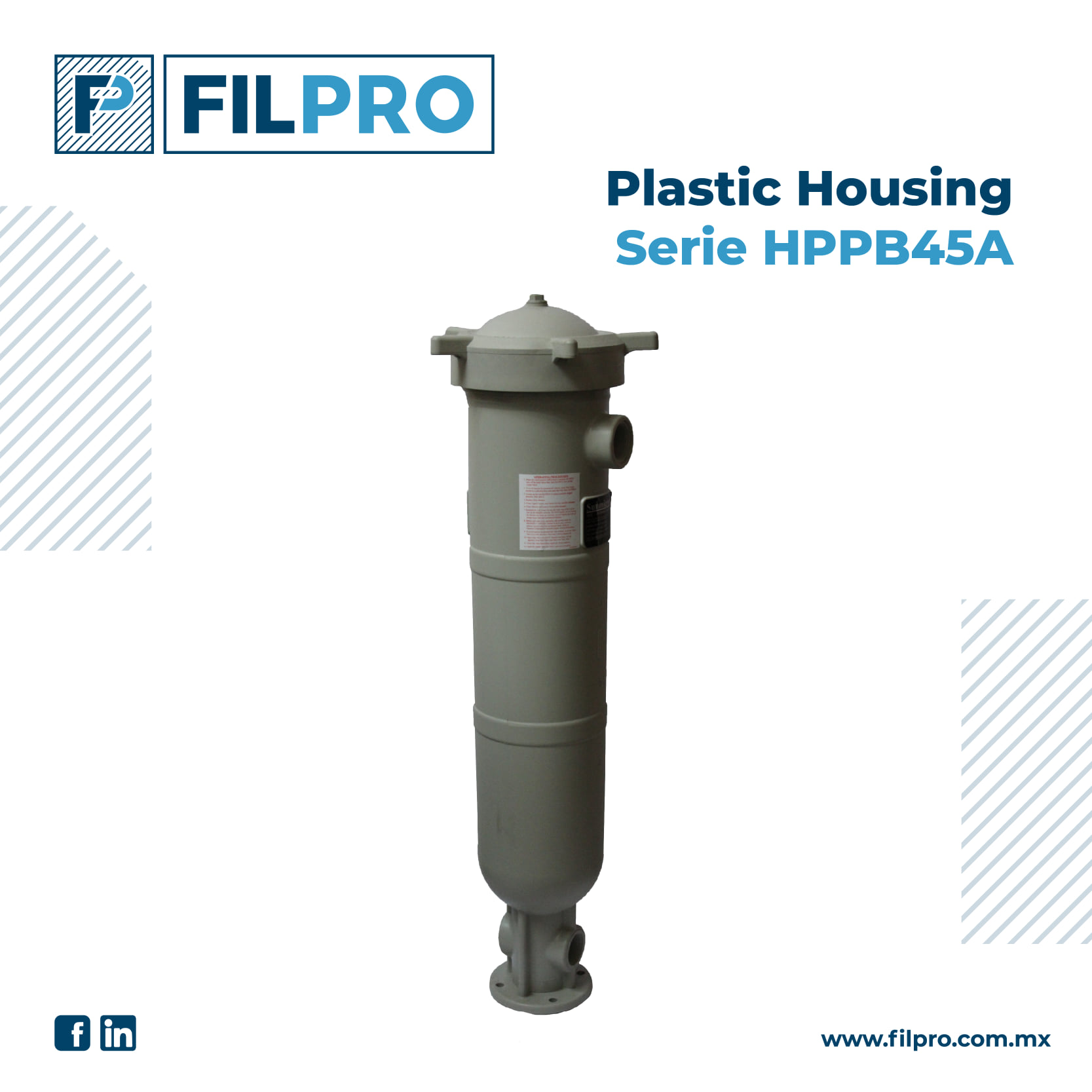Filpro - Housing fabricado en PVC, reforzado con fibra de...