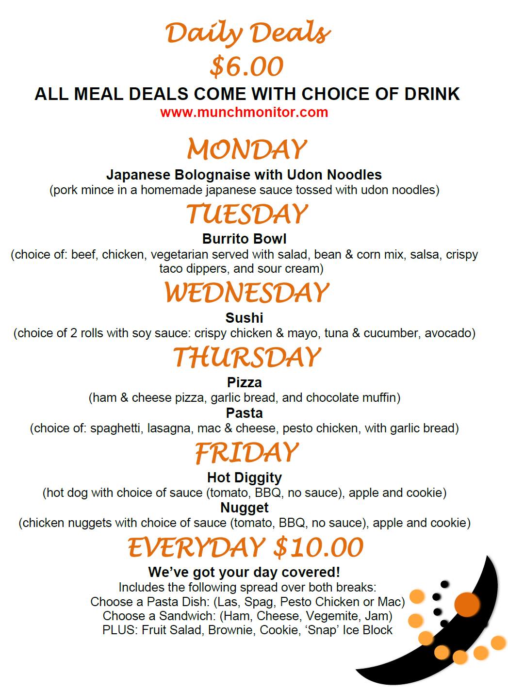 New Menu at the Tuckshop!!! Term... - Waterford State School