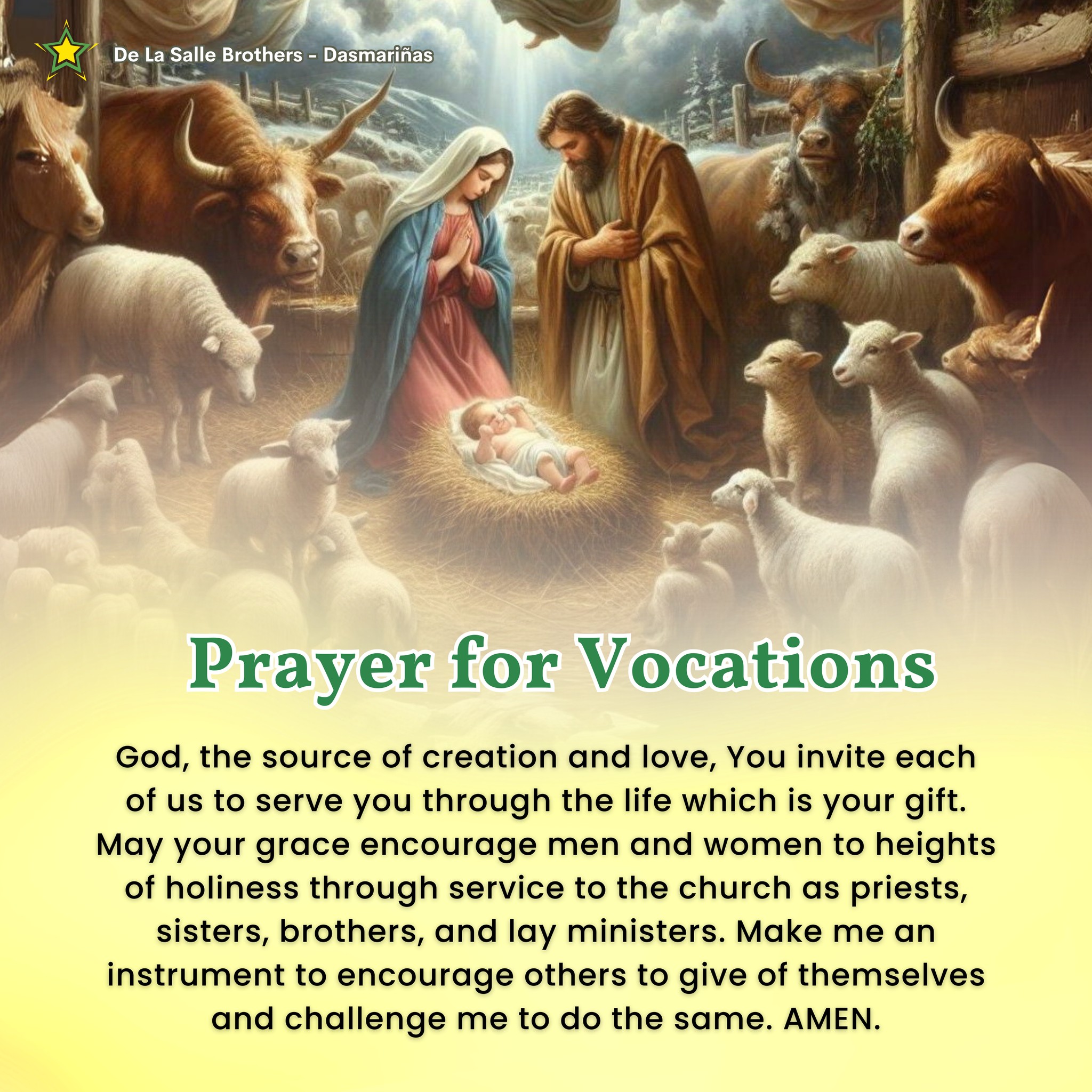 De - PRAYER FOR VOCATIONS May the birth of Jesus bring forth as well ...
